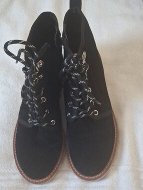 Copper Key Black and White Chunky Sole Ankle Boot